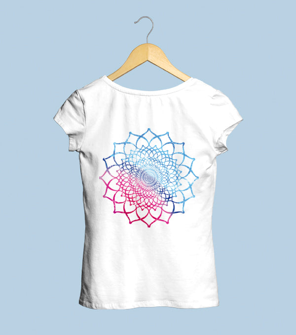 Dollop Camiseta Mujer logo adelante y mandala atrás