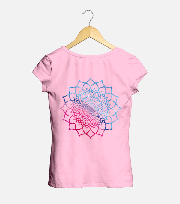 Dollop Camiseta Mujer logo adelante y mandala atrás