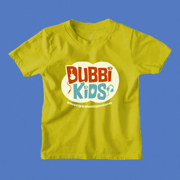 Camiseta Música para familia molonas de Dubbi Kids Amarilla