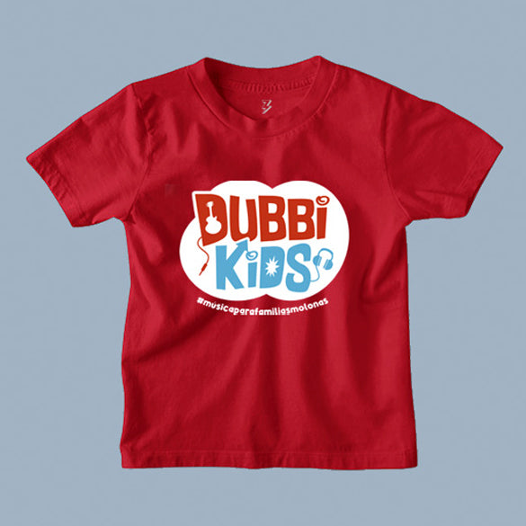 Camiseta Música para familia molonas de Dubbi Kids Roja