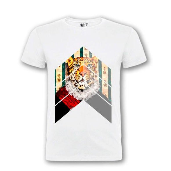 Camiseta El guepardo de la mano en el pecho de Art Animalty