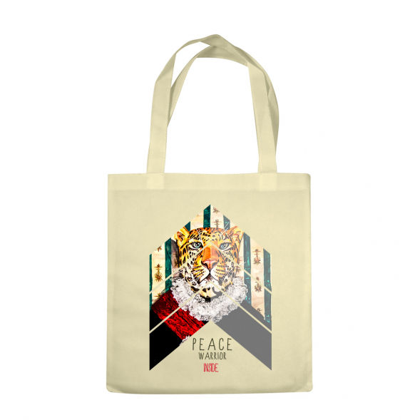 Tote  bag El guepardo de la mano en el pecho de Art Animalty