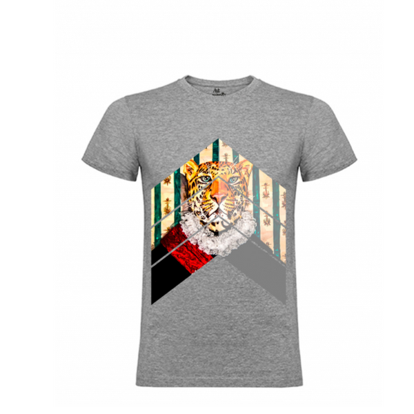 Camiseta El guepardo de la mano en el pecho de Art Animalty