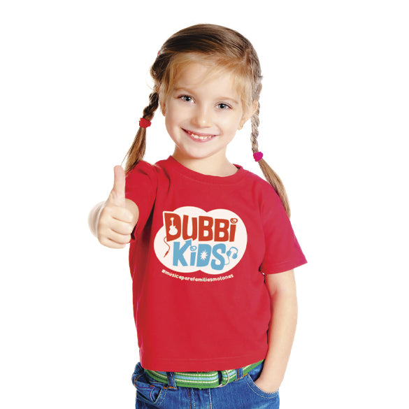 Camiseta Música para familia molonas de Dubbi Kids Roja
