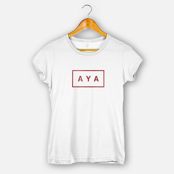 Camiseta logo rojo AYA (Mujer)