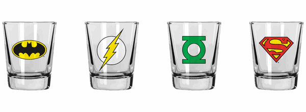 Set de 4 vasos de Superhéroes DC comics