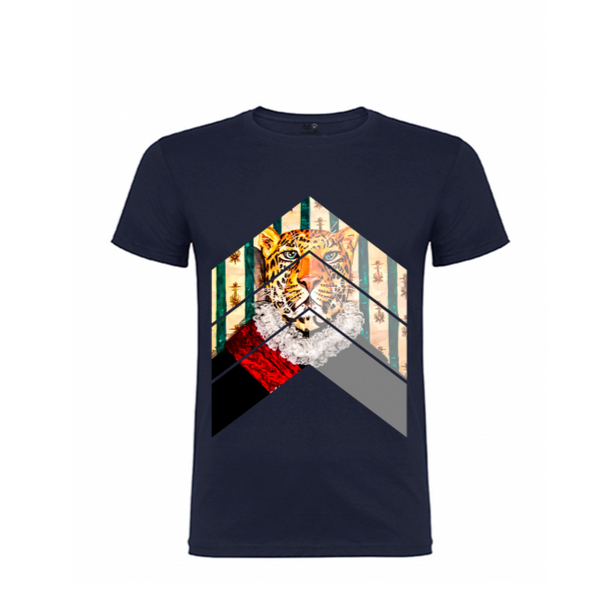 Camiseta El guepardo de la mano en el pecho de Art Animalty