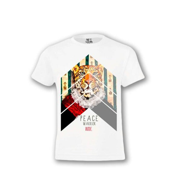 Camiseta  El guepardo con la mano en el pecho de Art Animalty Infantil (Letra)